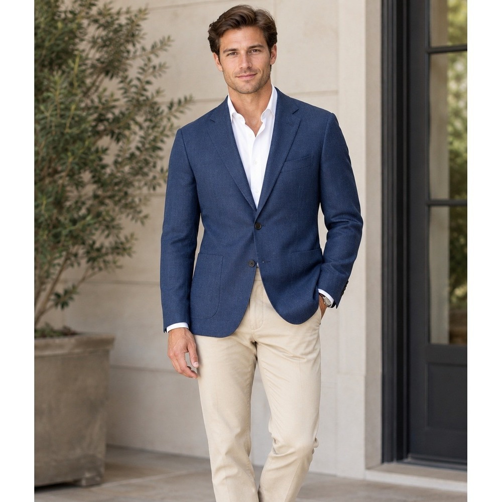 SuitSupply Havana Blazer Mens 40S Blue Wool Sport Coat Modern Fit